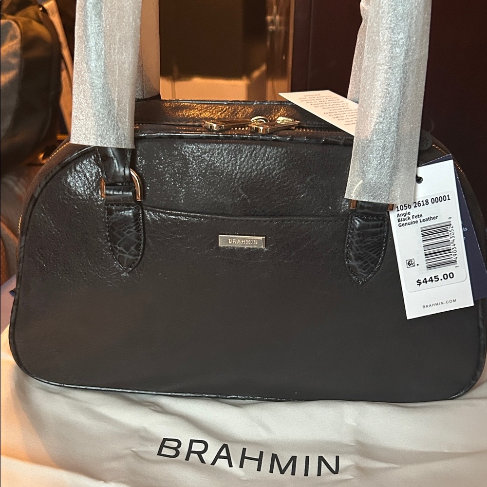 Brahmin Black Leather Satchel